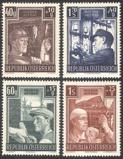 Austria 1951 Industry/Workers/Coal Miner/Builders/Bridge/Telegraph 4v set n42234