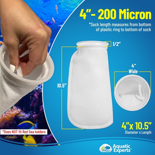 Aquatic Experts 4 Zoll 200 Mikron Filzfiltersocken - Medium für Aquarien - Bild 2 von 11