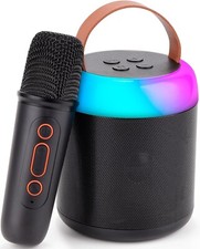 Aveek Mini Karaoke Machaine for Kids Adults with 1 Microphone-Black