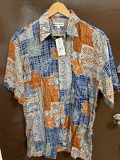 NWT PIERRE CARDIN Summer Hawaiian Tropical Multicolor Button Shirt Sz S