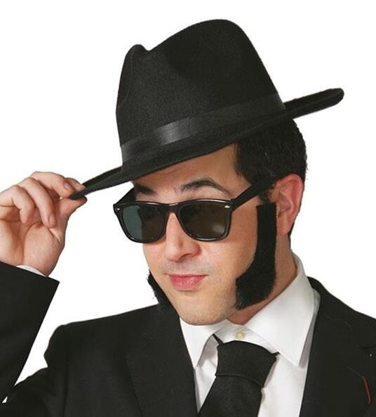 CARNEVALE HALLOWEEN OCCHIALI NERI SCURI BLUES BROTHERS JOHN BELUSHI 16216