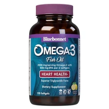 Bluebonnet Omega-3 Fish Oil Heart Formula 120 Softgels, Energy & Heart Health