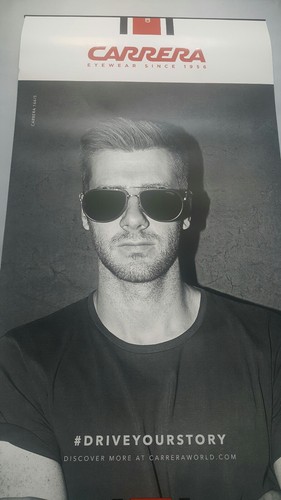 CARRERA MALE SUNGLASS & RX DOUBLE SIDED BANNER POSTER SIZE 48 X 24 INCHES - Picture 2 of 4