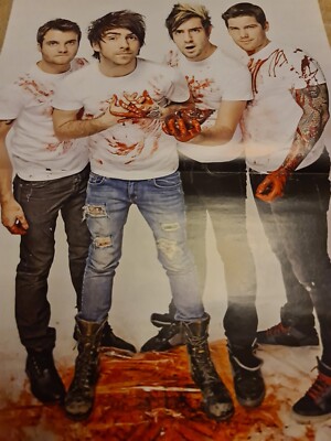 A3 large ALL TIME LOW / ASKING ALEXANDRIA  / GREEN DAY KERRANG MAGAZINE POSTER 