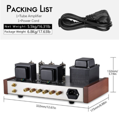 HiFi Vacuum Tube Amplifier Class AB Push-pull Stereo Audio Amp Kit Assembled NEW
