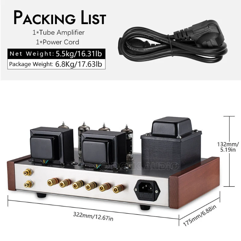 HiFi Vacuum Tube Amplifier Class AB Push-pull Stereo Audio Amp Kit Assembled NEW - Image 4 of 4