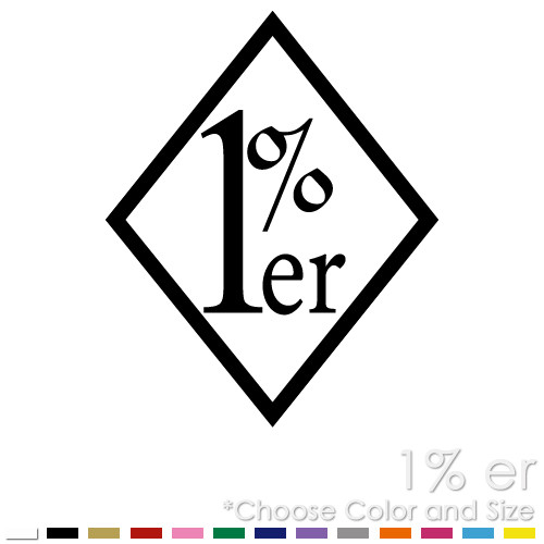 1% er ONE PERCENT PERCENTER OUTLAW SUPPORT BIKER VINYL DECAL STICKER (PR-02) - Picture 1 of 14