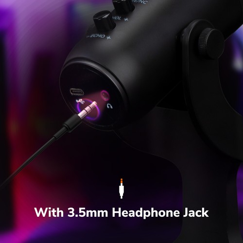 EgoGear - Microphone de Gaming/Streaming/Enregistrement/Podcast RGB avec sortie - Photo 3/10