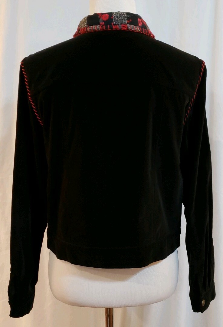 Stonebridge Black Velvet Patchwork Trim Western S… - image 8