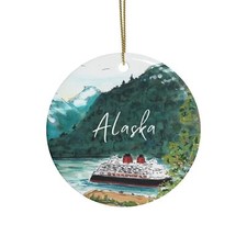 Alaska Cruise Ceramic Christmas Ornament  Skagway Travel Memory Gift