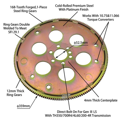 Adapter Flexplate Kit For LS1/LS2/LS6/5.3/6.0 Gen III GM LS to TH350/700R4/4L60 - Picture 8 of 9