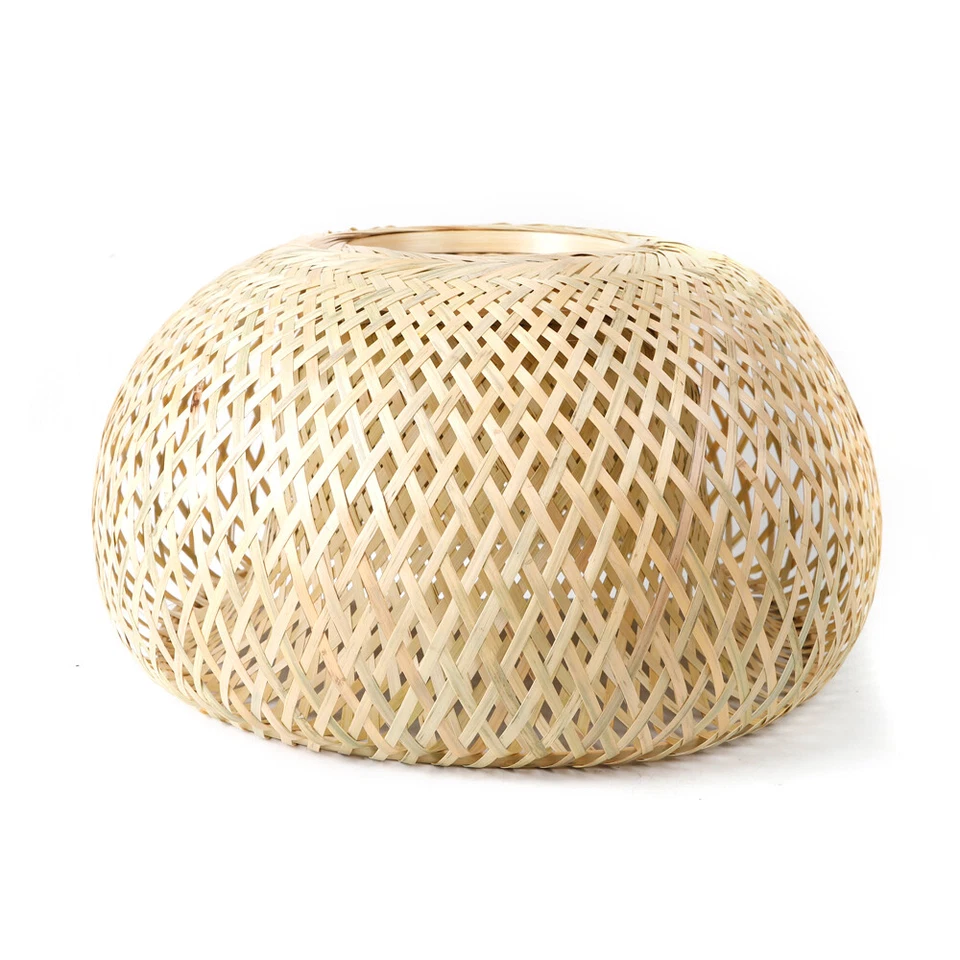 Bamboo Wicker Rattan Pendant Light Fixture Asian Vintage Hanging Ceiling Lamp US - Image 3 of 4