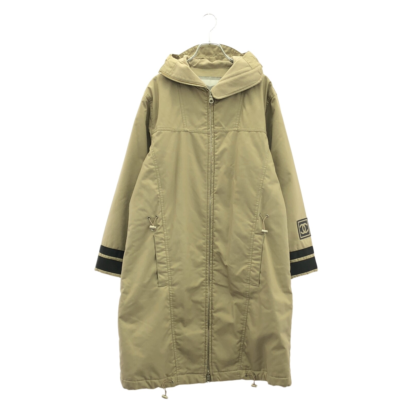 ALTRA CHANEL Cappotto lungo manica logo felpa con cappuccio P20000V11805 poliestere beige usato don