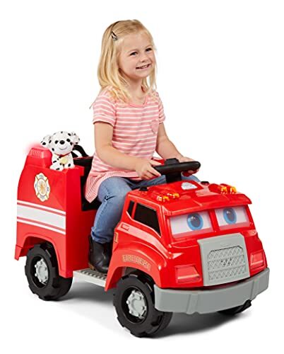 Kid Trax Real Rigs Toddler Fire Truck Interactive Ride On Toy, Kids Ages 1.5-4 Y
