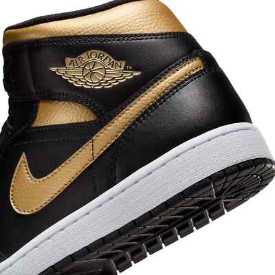 Size 7 - Air Jordan 1 Mid Black Metallic Gold for sale online | eBay