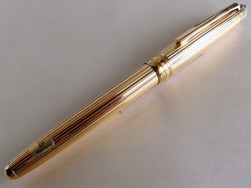 Montblanc Meisterstuck Solitaire 1445 Fountain Pen 18K EF Nib Vermeil Silver 925 - Picture 2 of 14