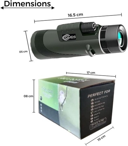 Telescopio monoculare ad alta potenza 12x50 - Include adattatore smartphone, treppiede e tra - Foto 2 di 11