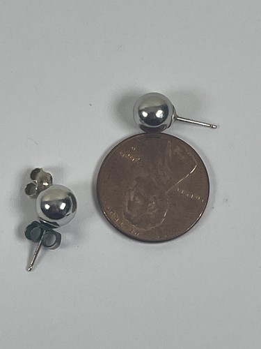 Vintage White Gold 14k Classic Natural Pearl Post Stud Earrings Women’s Jewelry - Picture 5 of 6