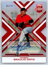 2016 Elite Extra Edition Braulio Ortiz #172 Autos Status Die Cut Red /75 Reds