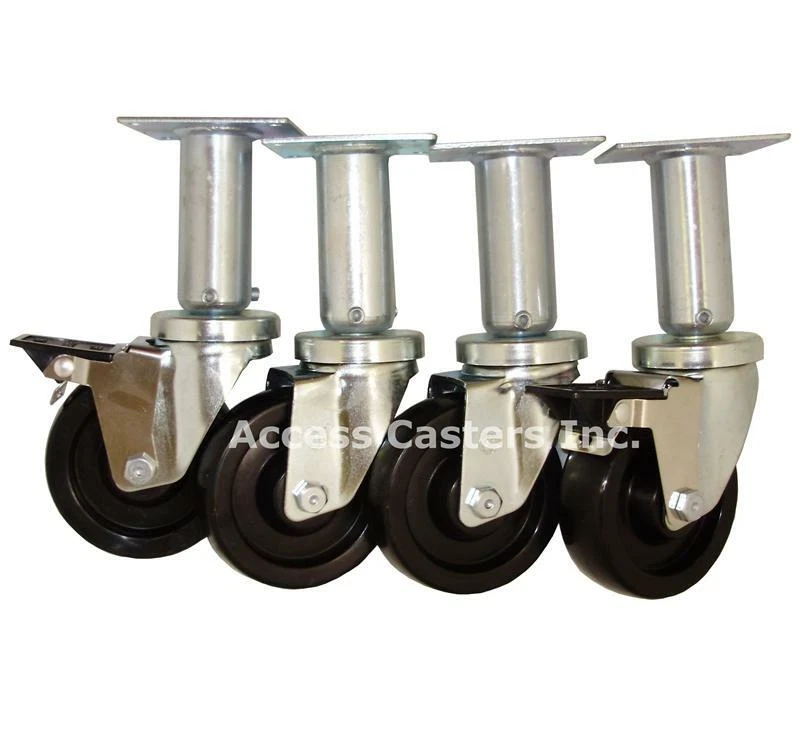 ACCESS CASTERS INC. 5VPSOHSET 9" Pitco B3901504 Caster Set of 4, Polyolefin Wheels