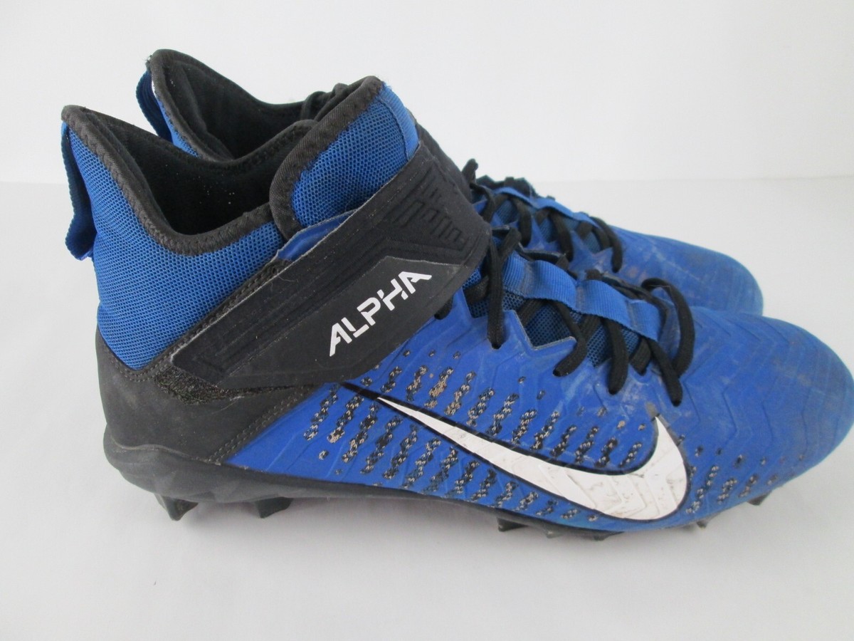 Nike Alpha Menace Pro 2 Mid Football Cleats Mens Sz 9 Blue/Black