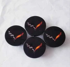 4pcs 2008 - 2013 Flag Black Wheel Center hubcap Caps For  C6 Corvette 2.7'' 68mm