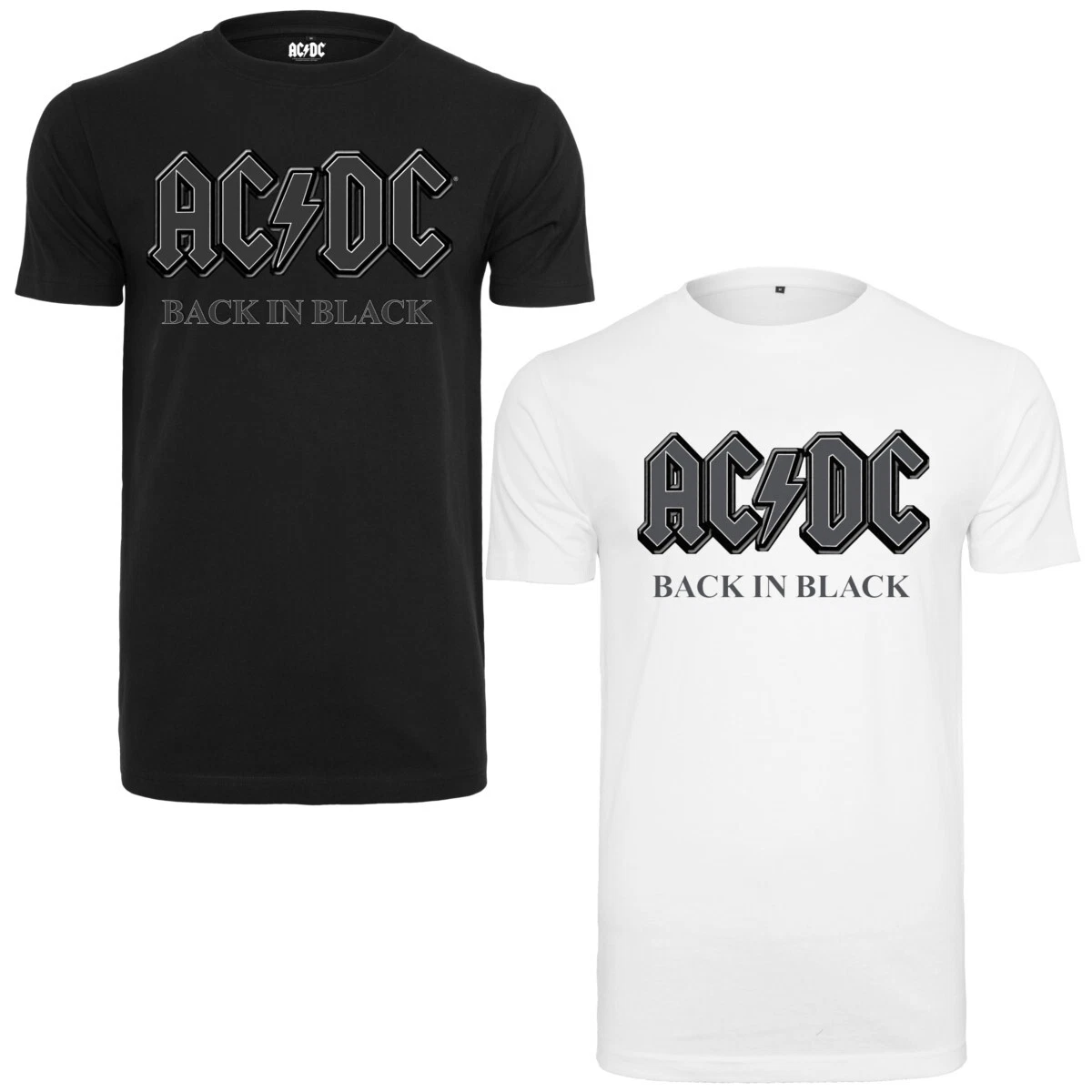 Merchcode ACDC Back In Black Tee T-Shirt Top Music Hard Rock Legends Cult
