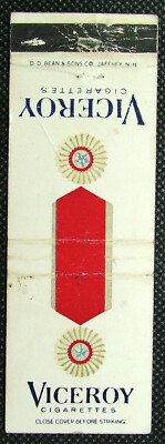 Streichholzschachtel Viceroy Zigaretten Dean & Sons Jaffrey USA BK729