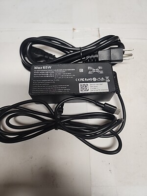 Compatible Lenovo  20V 65W USB Type-C Charger Adapter - Black