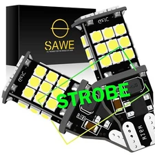 2x White Backup Reverse Light 921 T15 Strobe LED Bulb For Accord Sienna Corolla