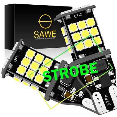 #ad 2x White Backup Reverse Light 921 T15 Strobe LED Bulb For Accord Sienna Corolla $18.03