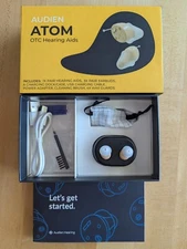 Audien ATOM Rechargeable Hearing Amplifier to Aid Unused, OPEN BOX