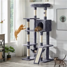 63in Cat Tree Tower for Indoor Cats, Stable Cat Tower Cat Condo Pet Play House