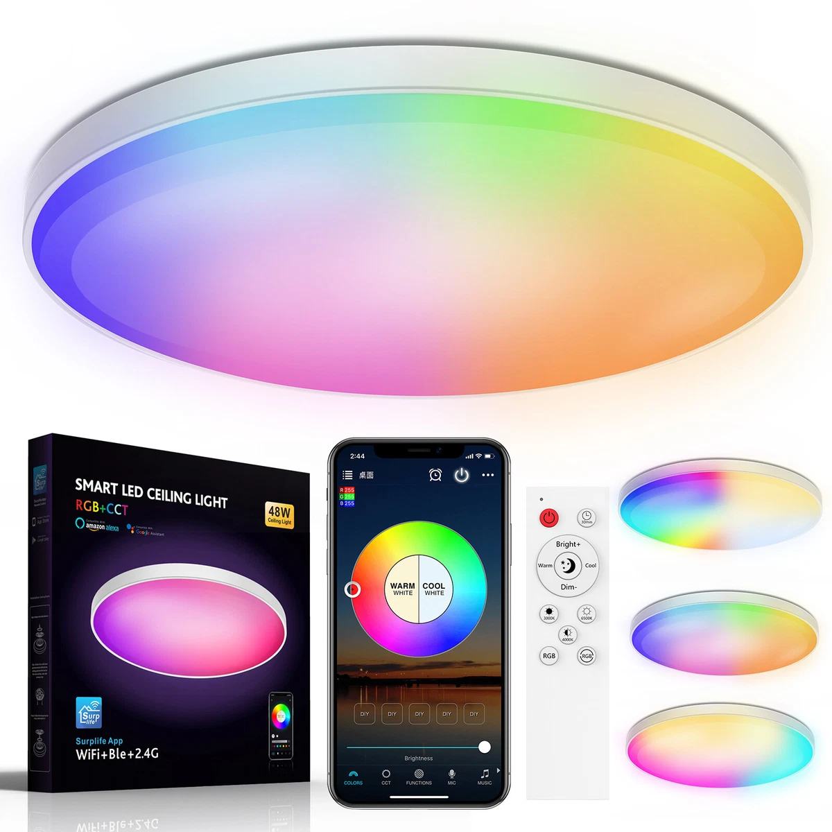 Wifi rgb ceiling light outlet