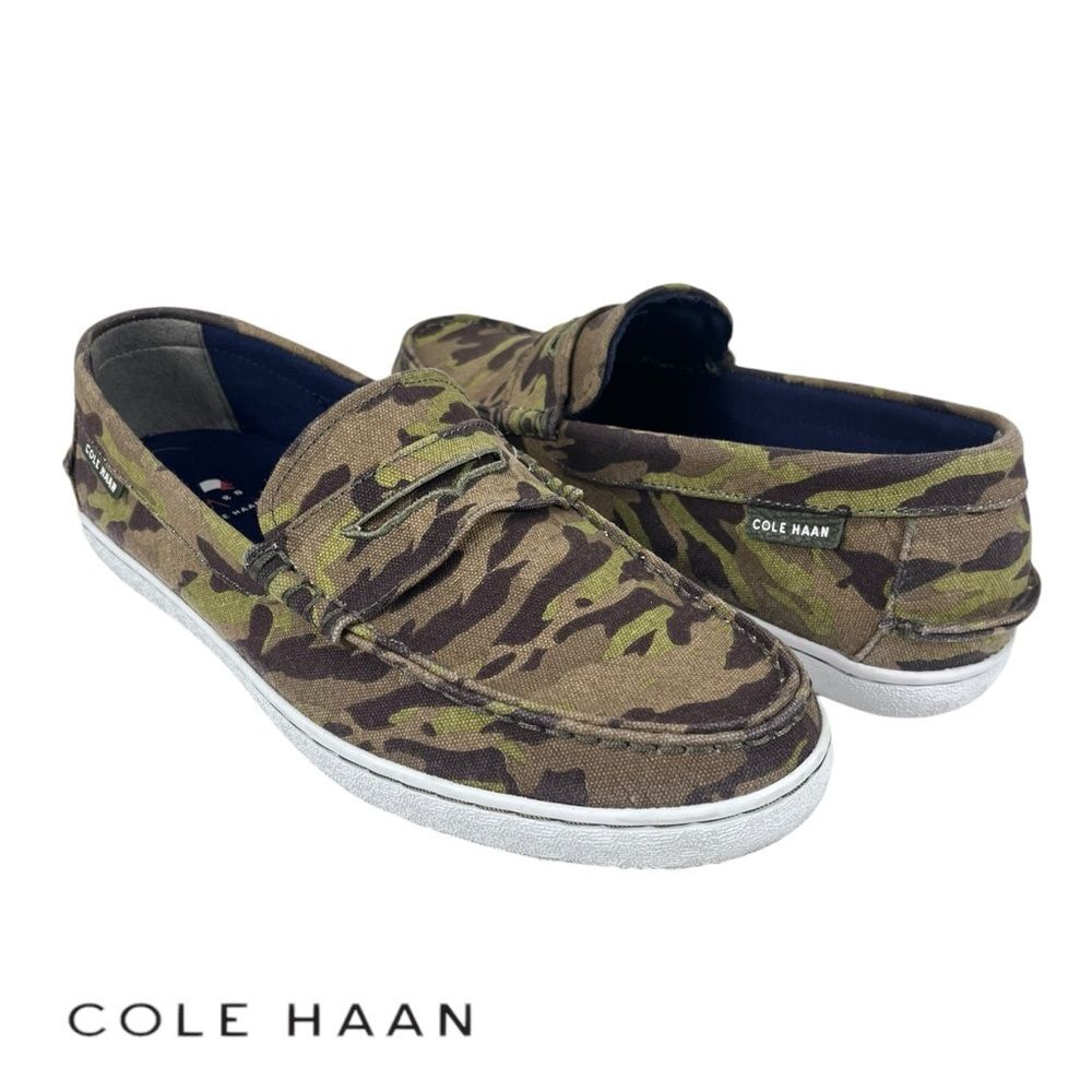 Cole Haan | Men 9M | Green Camo Camouflage Slip-On Casual Penny Loafer Shoes  | eBay