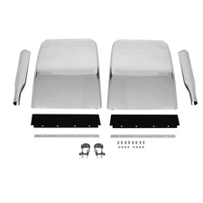34"x24" stainless steel quarter fender kit pair universal truck w/ Support Tube