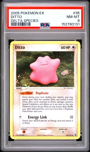 2005 POKEMON EX DELTA SPECIES #35 DITTO PSA 8
