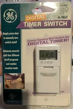 GE Programmable In-Wall Digital Timer Switch GE5123B-71D 120V 600W Energy Saver
