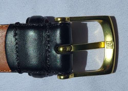 Calvin Klein Black Genuine Leather Belt Men's Size 36 inch / 90cm cK Designer - Picture 6 of 13