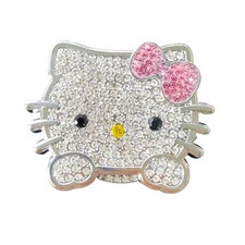 Car Push Start Button Cover Bling Car Accessories Cute Cat for Women, Pink