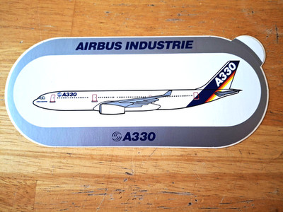AIRBUS A330 Sticker Label White Background 8in x 3 1/2in