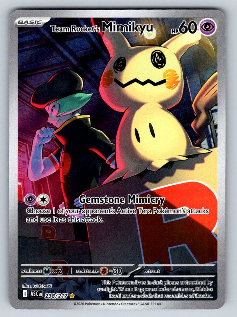 TEAM ROCKET'S MIMIKYU 238/217 ASCENDED HEROES HOLO