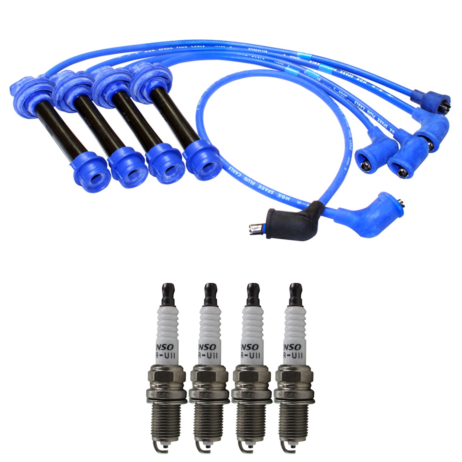 NGK Wire Set  Denso 4 Standard Spark Plugs Kit for Corolla MR2 Nova 1.6L L4 NA