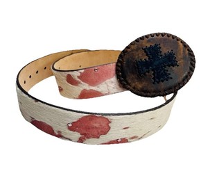 Brave Beltworks Handcrafted Leather Belt Wood Studded Buckle Size 36 USA Rare Brave Beltworks Brown Italian Leather Belt Y2K Grunge Size  main image 3