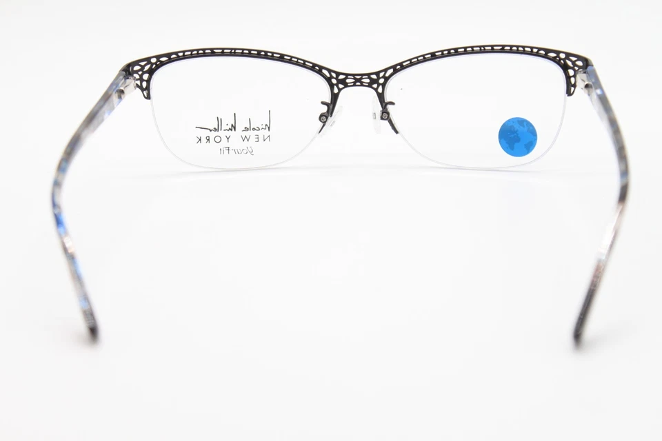 NUEVAS GAFAS AUTÉNTICAS NICOLE MILLER ECKFORD C01 NEGRAS AZULES TORTUGA 59-18 Foto 4 de 4