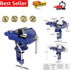 2.5" 65mm Bench Vice With 360 Degrees Swiveling Base - Portable Mini Table Cl...