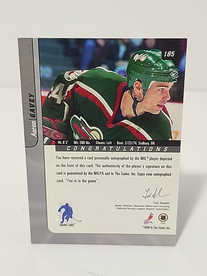 2000-01 In the Game Be A Player Signature Series - Autographs Aaron Gavey #185 - Image 2 of 2