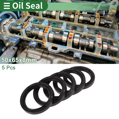 #ad Oil Seal NBR Rubber 50x65x8mm High Pressure Black 5 Pcs $16.44