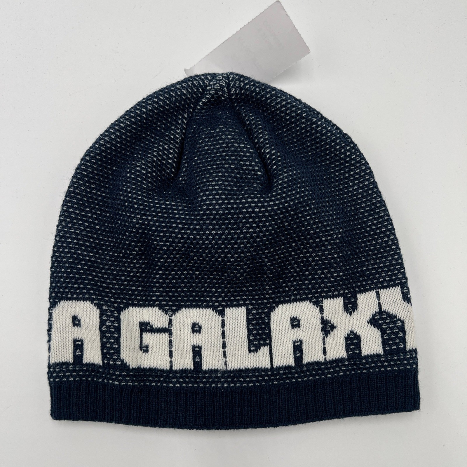 Adidas LA Galaxy MLS Soccer Beanie Hat Navy Blue White Knit 