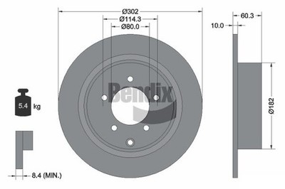 2 PCS BENDIX Braking BDS1471 Brake Disc
